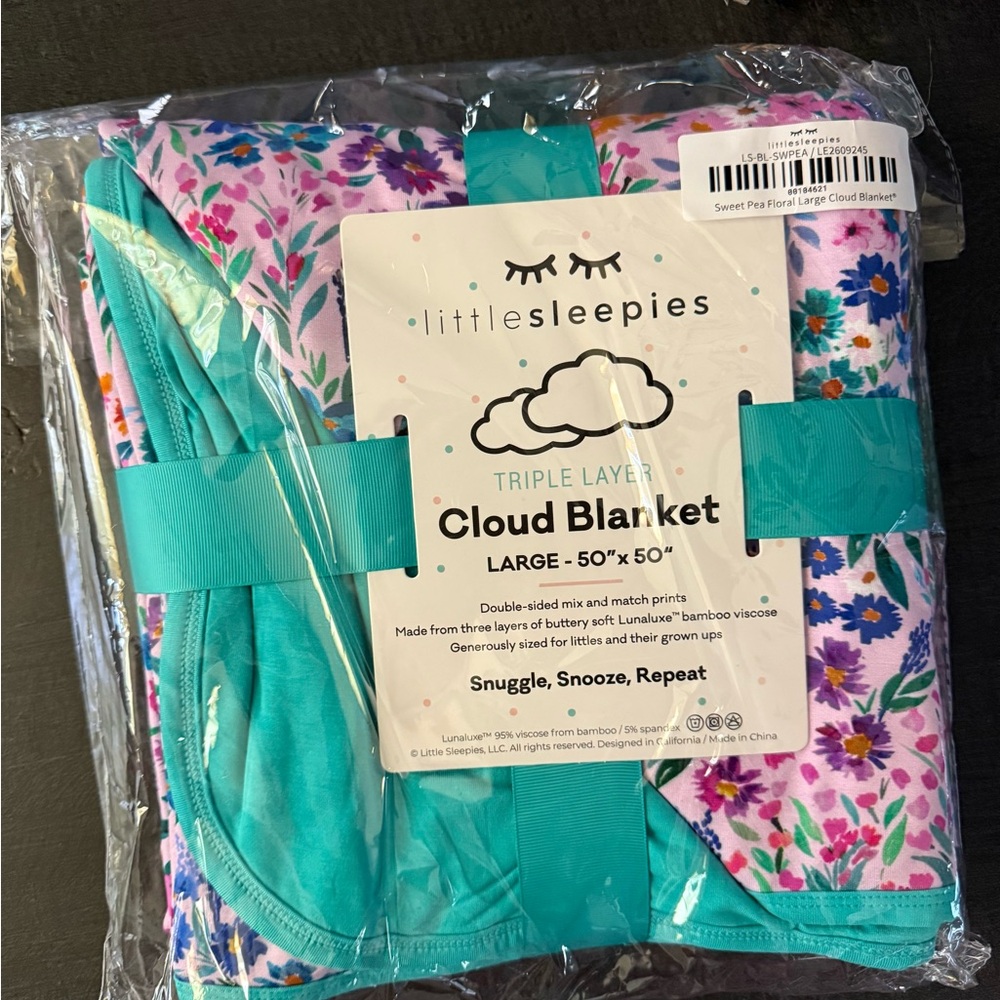 Little Sleepies cloud blanket sweet pea
